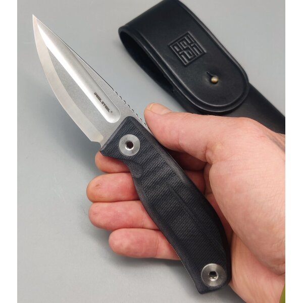 Real Steel CDX-85 Convex Grind 14C28N Klinge Outdoormesser schwarz G10