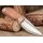 Real Steel CDX-85 Convex Grind 14C28N Klinge Outdoormesser Beadblasted Brauner Micarta Griff