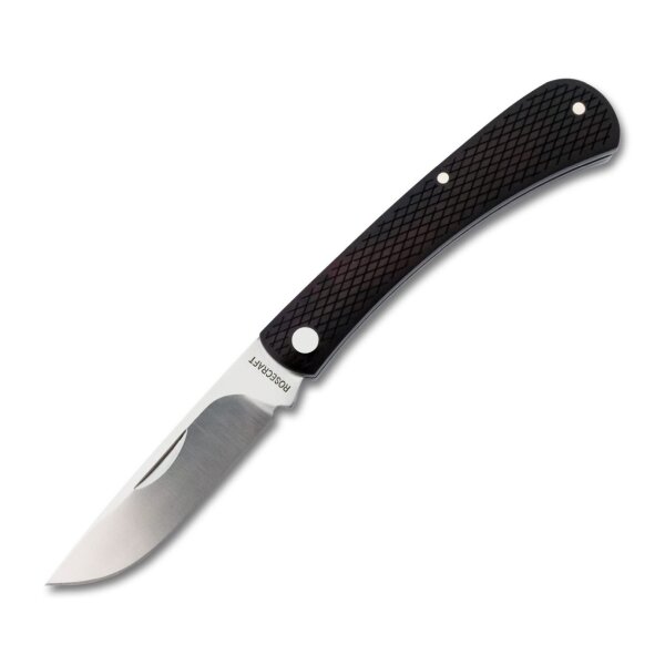 RoseCraft Blades Overall Creek Farm Hand D2 Stahl Slipjoint schwarz Holz Sandelholz
