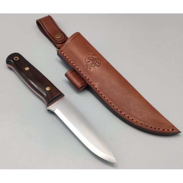 J&V Woodlore Granadillo Bushcraft Messer 14C28N Stahl Grenadillholz
