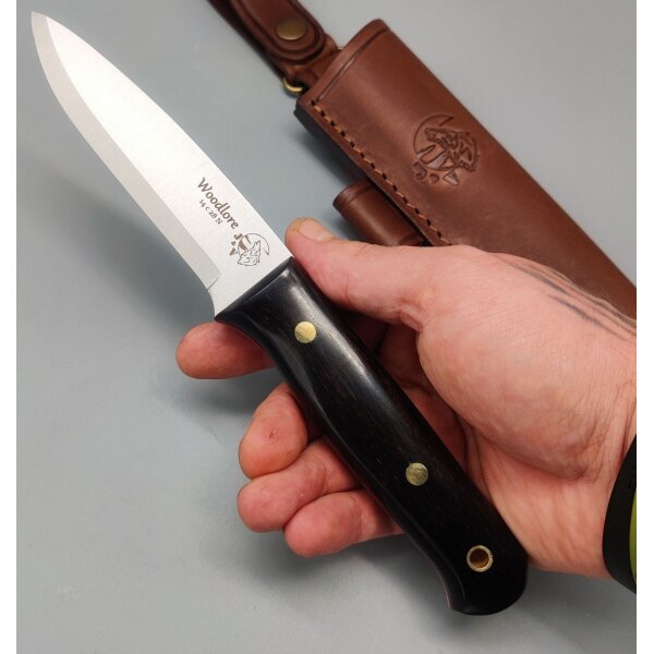 J&V Woodlore Granadillo Bushcraft Messer 14C28N Stahl Grenadillholz