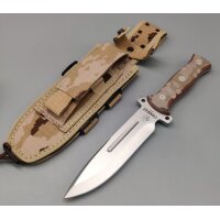 J&V Messer Combat Satin Micarta Desert MoVa Stahl...