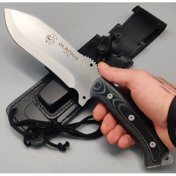 J&V Messer Gladius Micarta Negra MoVa Stahl Outdoormesser
