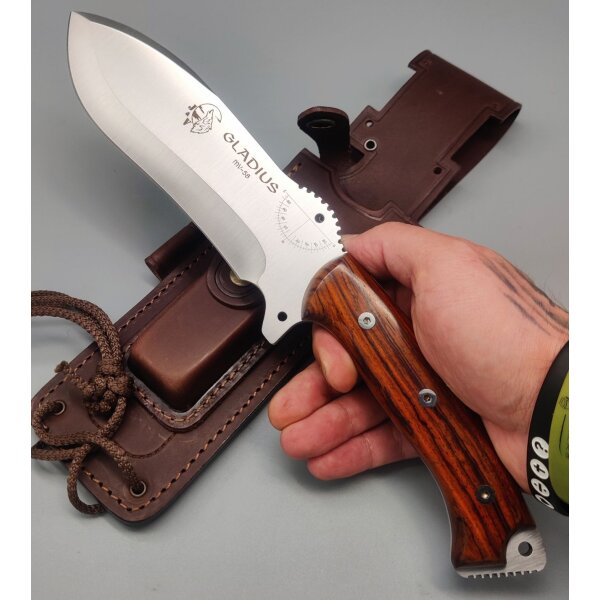 J&V Messer Gladius Cocobolo MoVa Stahl Holz Outdoormesser