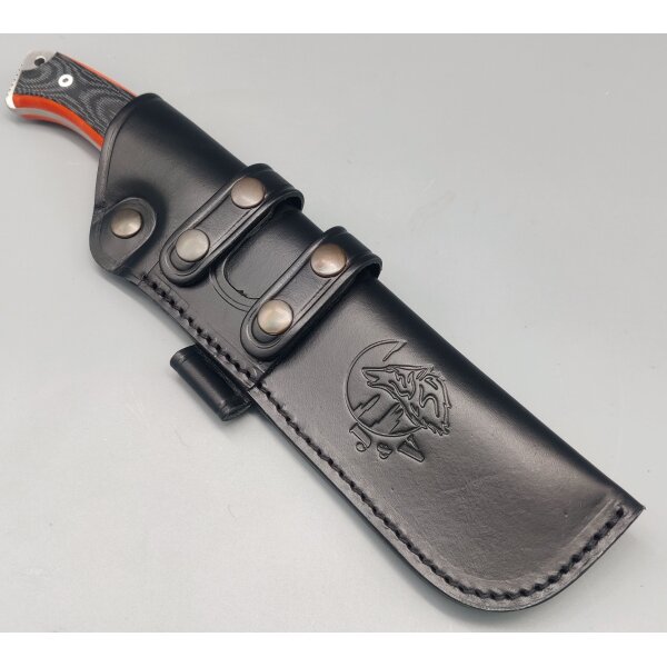 J&V Forester Messer Explorer Naranja Negra MoVa Stahl Micarta