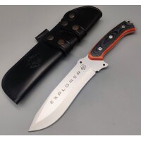 J&V Forester Messer Explorer Naranja Negra MoVa Stahl...