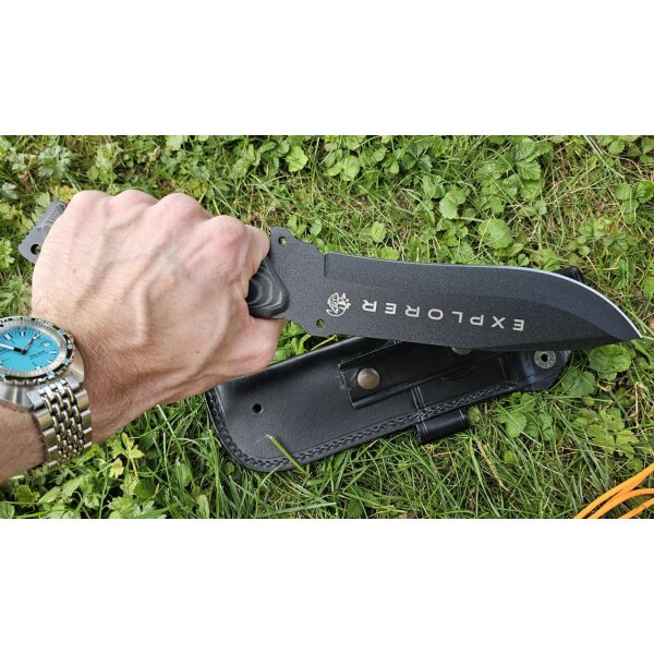 J&V Forester Messer Explorer Micarta Negra MoVa Stahl Micarta