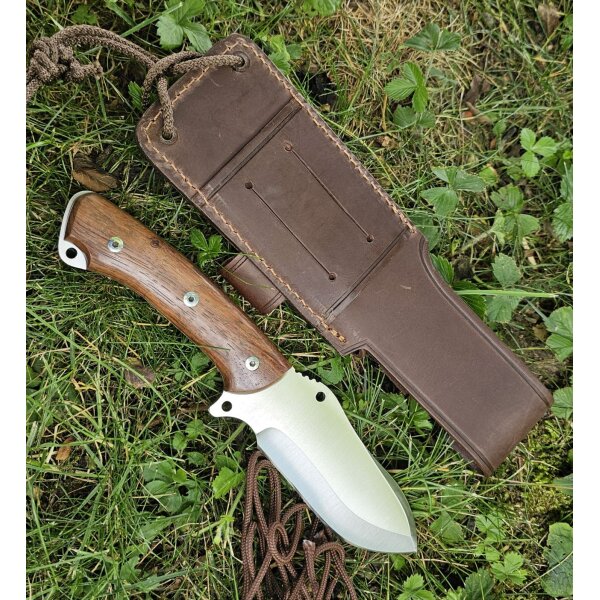 J&V Messer Hispanus Cocobolo MoVa Stahl Outdoormesser Lederscheide