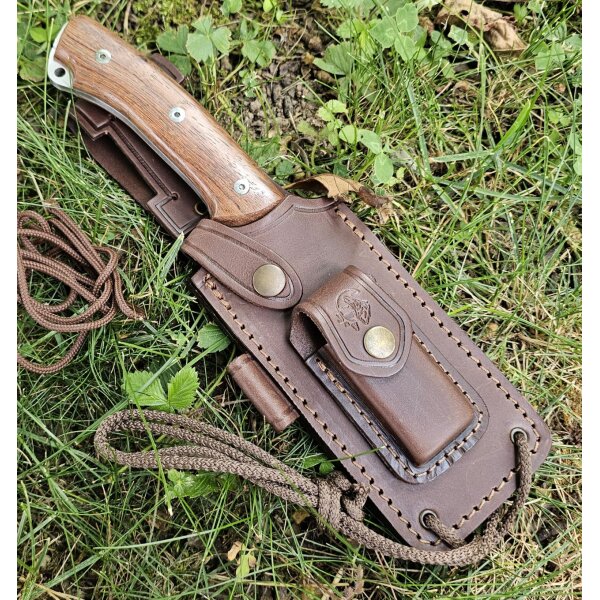 J&V Messer Hispanus Cocobolo MoVa Stahl Outdoormesser Lederscheide
