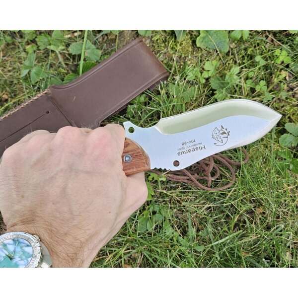 J&V Messer Hispanus Cocobolo MoVa Stahl Outdoormesser Lederscheide