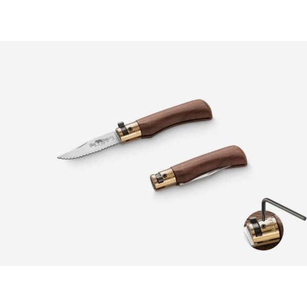 Antonini Old Bear Classic 1.4060 Walnut Serrated XS Walnussholz Wellenschliff 01ob105