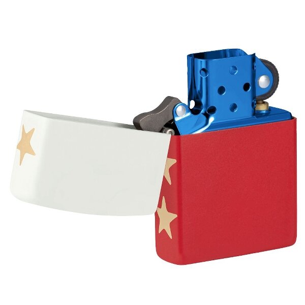 Zippo weiß/rot matt USA 250 Special Edition Bottom with Stars