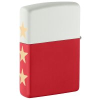 Zippo weiß/rot matt USA 250 Special Edition Bottom...