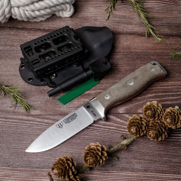 Cudeman MT-5 N695 Stahl Canvas Micarta + Zubehör B-WARE