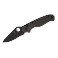 Spyderco ButtonUp CF Black Blade PlainEdge All Black...