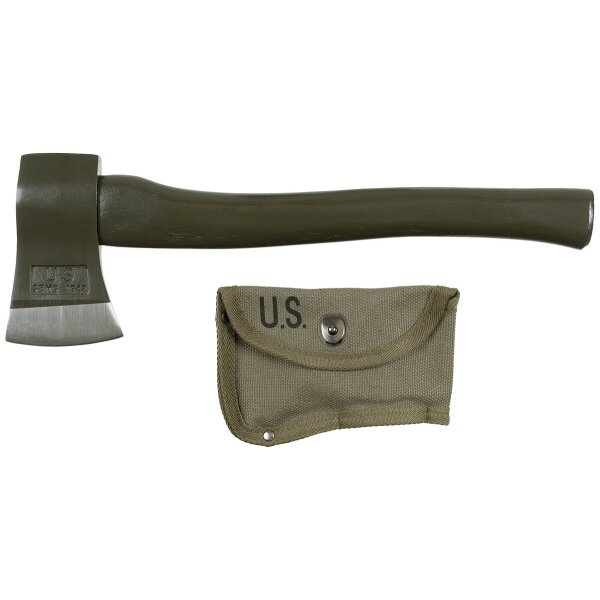 MFH  US Axt M-1910 mit Hülle ( Repro ) Carbonstahl Eschenholz