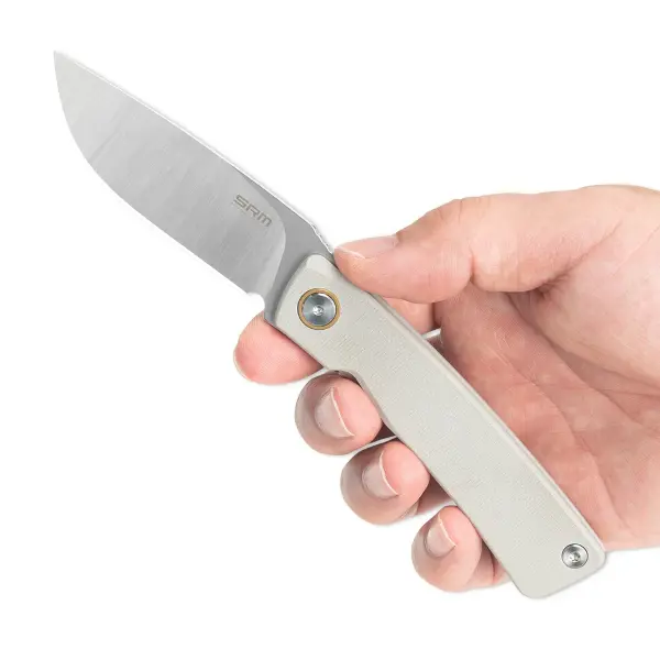 SRM Knives Air 105M-GK 14C28N Stahl G10 Griff grau