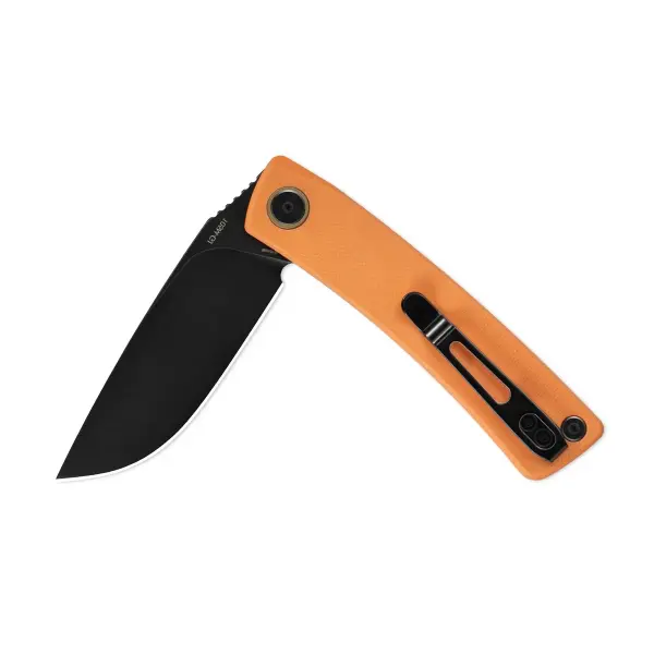 SRM Knives Air 105M-GJ 14C28N Stahl schwarz  G10 Griff orange