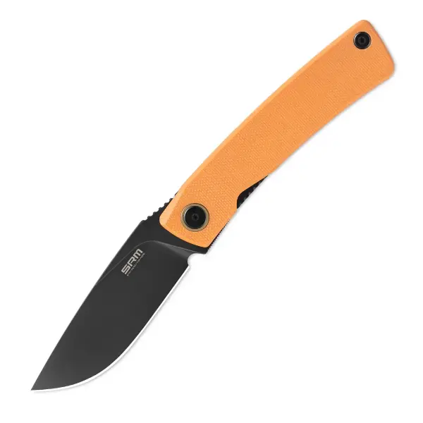 SRM Knives Air 105M-GJ 14C28N Stahl schwarz  G10 Griff orange