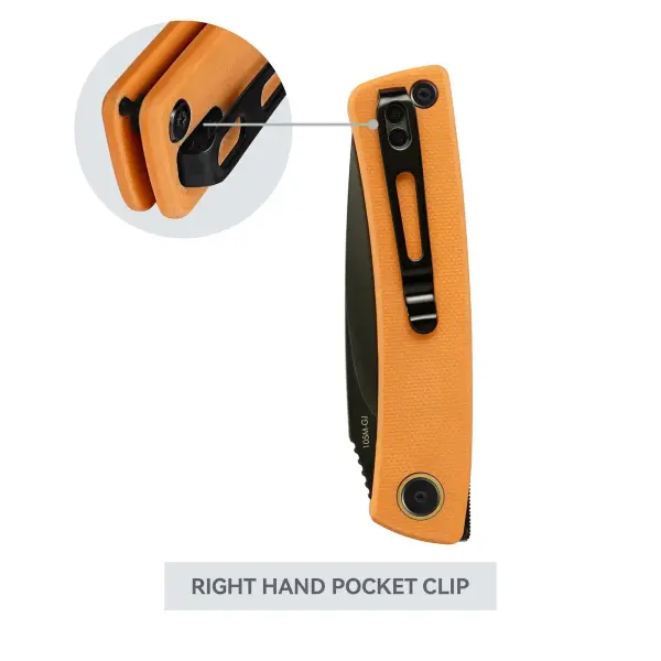 SRM Knives Air 105M-GJ 14C28N Stahl schwarz  G10 Griff orange