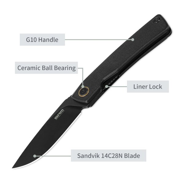 SRM Knives Air 105M-GB 14C28N Stahl G10 Griff schwarz