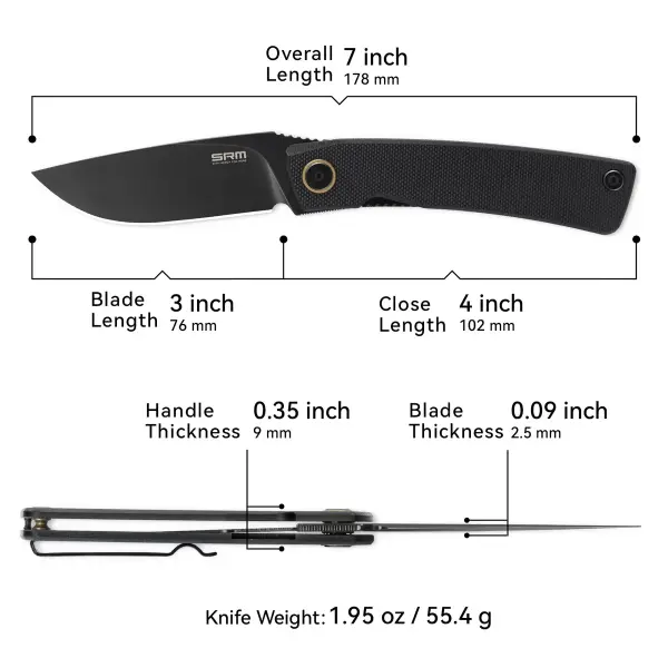 SRM Knives Air 105M-GB 14C28N Stahl G10 Griff schwarz