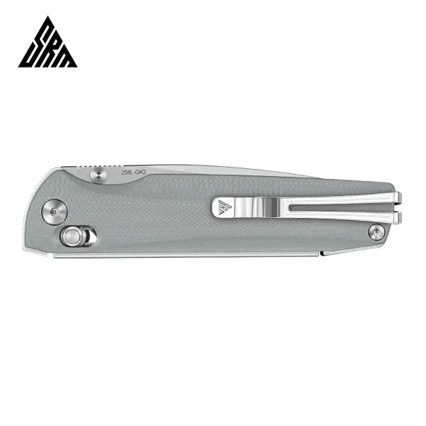 SRM Knives 258L-GK2 Terrier Ambi Lock Folder 140Cr Stahl G10 grau