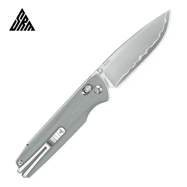 SRM Knives 258L-GK2 Terrier Ambi Lock Folder 140Cr Stahl G10 grau