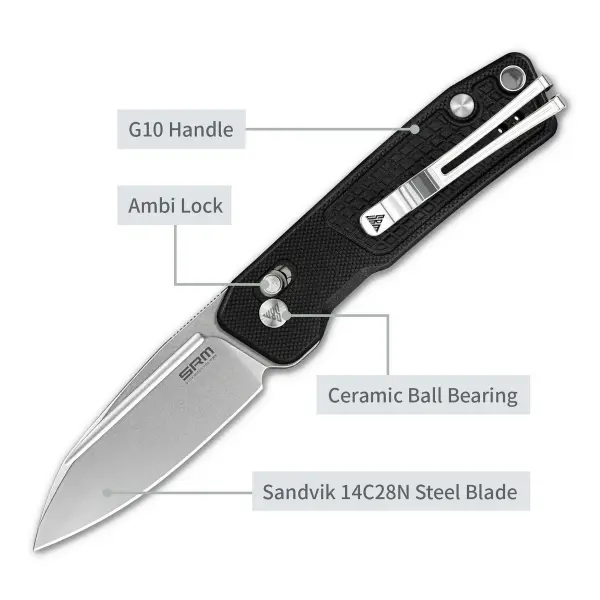 SRM Scout 7229-GB 14C28N Stahl G10 Griff schwarz Ambi Lock