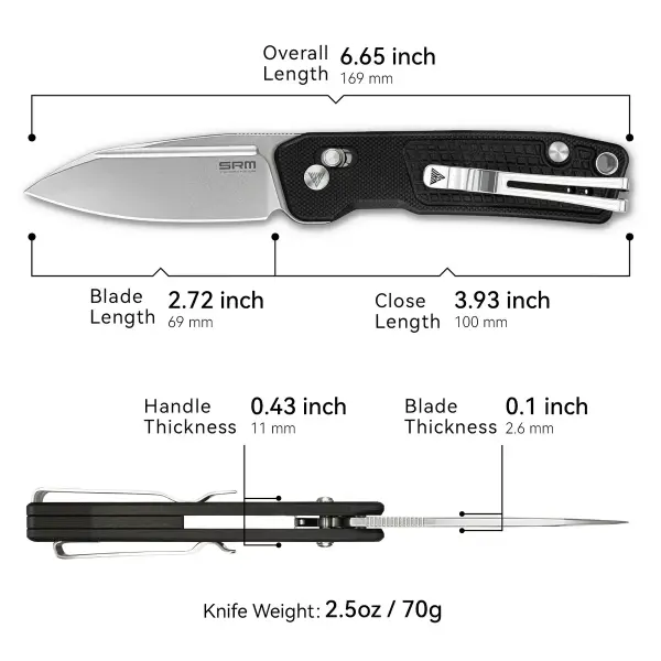 SRM Scout 7229-GB 14C28N Stahl G10 Griff schwarz Ambi Lock