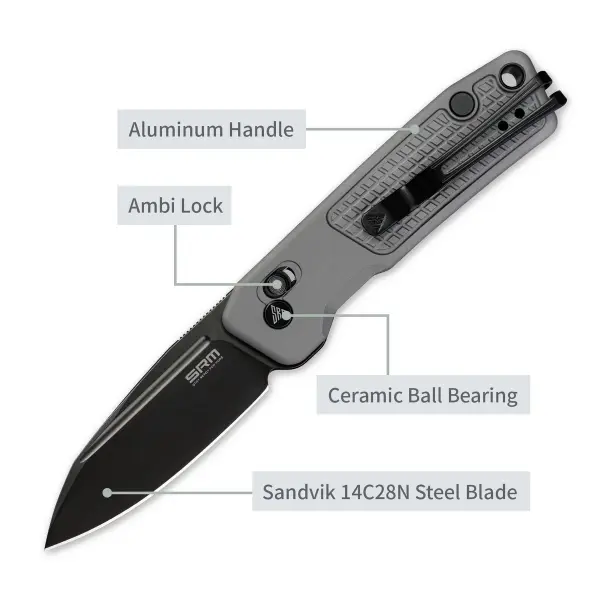 SRM Scout 7229-AK 14C28N Stahl Aluminium Griff grau