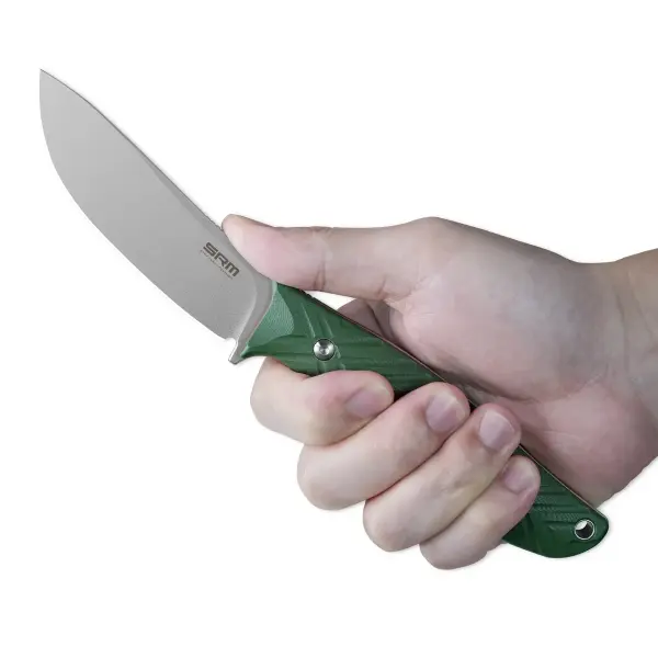 SRM Knives Fossa 605T-GP Jagdmesser Skinner 14C28N Stahl G10 Griff PVC-Scheide