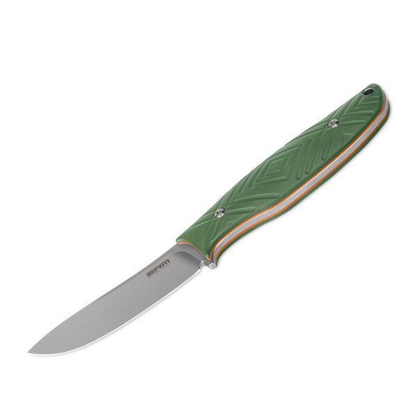 SRM Knives Fossa 605T-GP Jagdmesser Skinner 14C28N Stahl G10 Griff PVC-Scheide