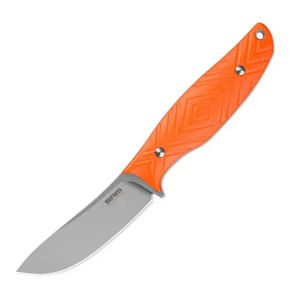 SRM Knives Fossa 605T-GJ Jagdmesser Skinner 14C28N Stahl G10 Griff PVC-Scheide