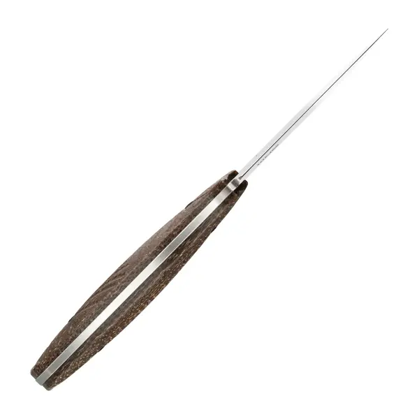 SRM Knives Fossa 605T-MW Jagdmesser Skinner 14C28N Stahl tan Micarta Griff PVC-Scheide