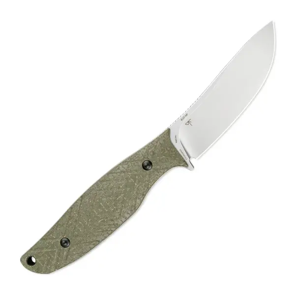 SRM Knives Fossa 605T-MP Jagdmesser Skinner 14C28N Stahl green Micarta Griff PVC-Scheide