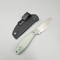 Sanrenmu S643-GC Messer 14C28N Stahl G10 Griff Jade