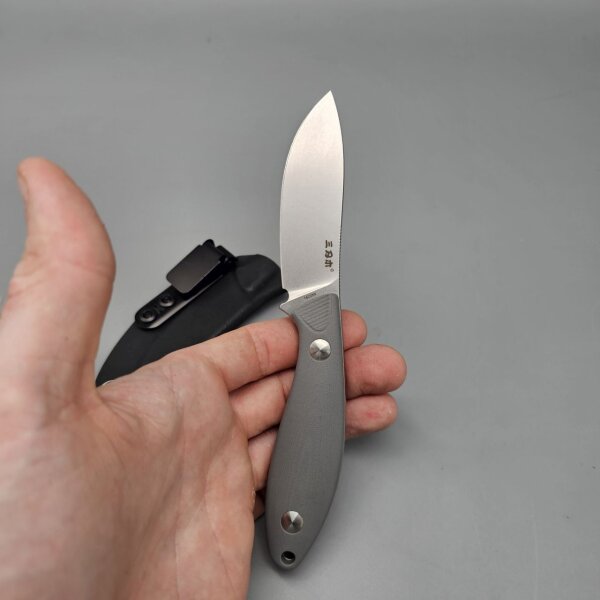 Sanrenmu S643-GK Messer 14C28N Stahl G10 Griff grau