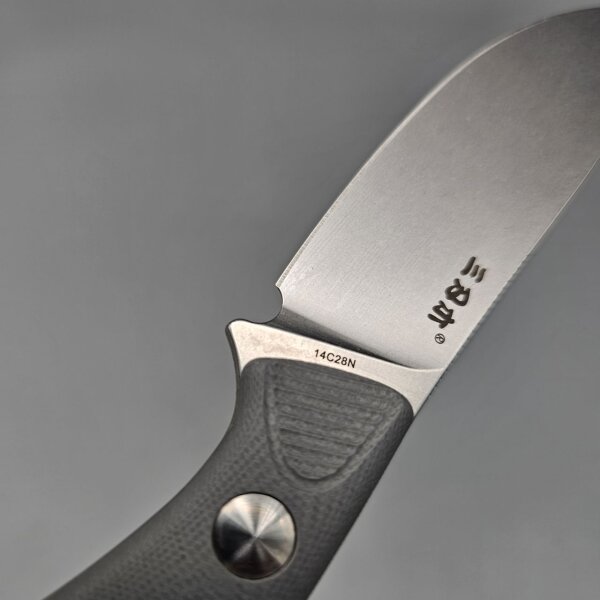 Sanrenmu S643-GK Messer 14C28N Stahl G10 Griff grau