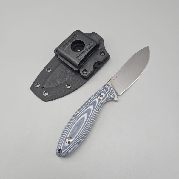 Sanrenmu S643P-GE Messer 14C28N Stahl G10 Griff blau weiß