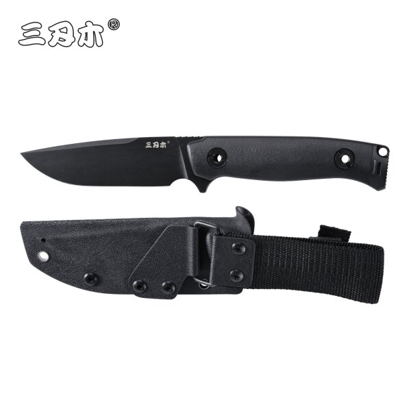 SanRenmu Messer S795B-GB Fahrtenmesser VG10 Stahl G10 Griff Schwarz