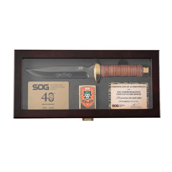 SOG 40th Anniversary Limited Edition Bowie Sammlermesser in Holzbox