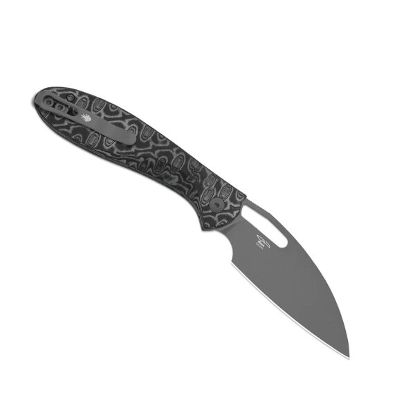 Kizer Masu Button Linerlock Taschenmesser 14C28N Stahl Vortex Micarta