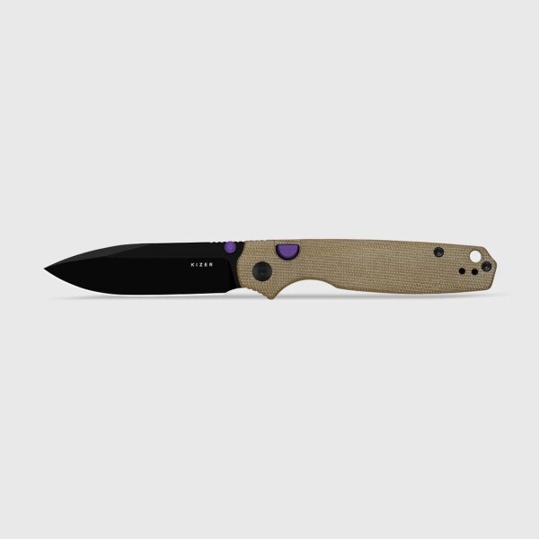 Kizer Pokiman BLL Button Linerlock Folder AEB-L Stahl Micarta