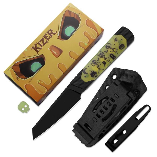 Kizer Hallow Outdoormesser CPM 10V Stahl Aluminium G10 Halloween Special