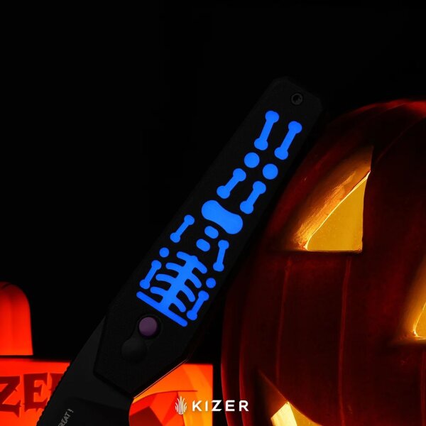 Kizer Tomb Nitro-V Stahl G10 GID Halloween Special Button Lock
