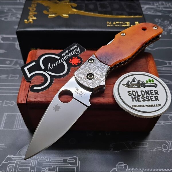 Spyderco Native 5 50th Anniversary S90V Amber Bone Limited Edition