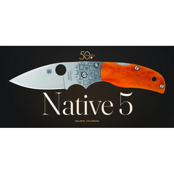 Spyderco Native 5 50th Anniversary S90V Amber Bone Limited Edition