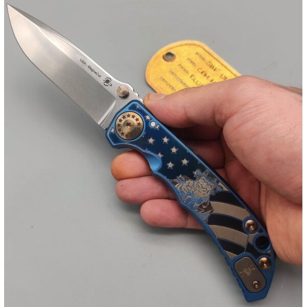 Spartan Blades SF5 Custom MagnaCut Harsey Folder - Uncle Sam Blue