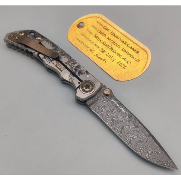 Spartan Blades SF5 Custom Damast Chad Nichols Harsey Folder - RONIN LONGGUNNER
